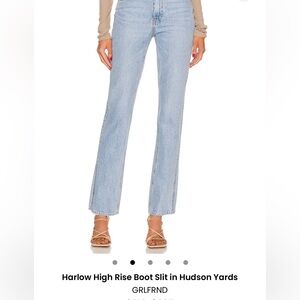 GRLFRND Harlow High Rise Boot Slit Jeans - Hudson Yards